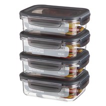 코멧 BPA FREE 클리어 직사각 · 400ml 4개 상품 이미지