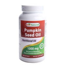 베스트네츄럴스 펌킨 씨드 오일 1000mg 소프트젤 글루텐 프리 무설탕, 180개입, 1개