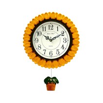골든벨 p가든 무소음 추 벽시계 2021, 주황-숫자