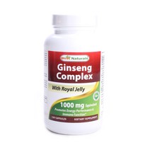 베스트네츄럴스 진생 컴플렉스 로열 젤리 포함 1000mg 캡슐 무설탕 글루텐 프리, 120개입, 1개