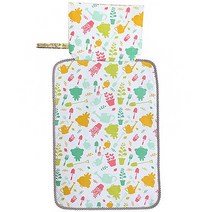 해피코튼 방수 휴대용 일체형 기저귀 매트, 하모니가든