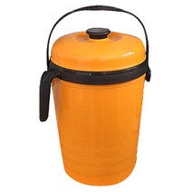 수지씨앤엘 음식물 쓰레기통 3L 손잡이형, 오렌지, 1개