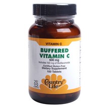 컨트리라이프 버퍼드 비타민 C 500mg 타블렛 글루텐 프리 무설탕, 100개입, 1개