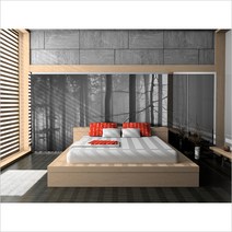 홈앤데코 안개숲내추럴디자인벽지3폭짜리1세트완제품, 190J4019004
