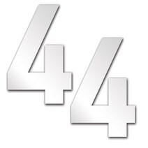 핸드팩토리 문자 4 아크릴 미러 모던 포인트스티커 2개, 은색