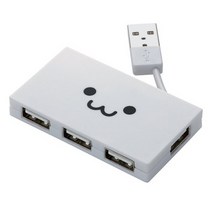 4포트 수납형 USB 허브, U2H-YK4BF1WH, 화이트