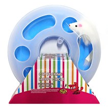 쩐이 냥이 쥐돌이 탬버린 장난감, 블루, 1개