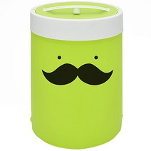 해피앤클린 푸시통 콧수염 압축 쓰레기통 10L, 라임, 1개