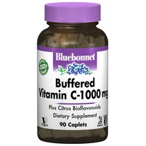 블루보넷 버퍼드 비타민 C-1000mg 캐플릿 무설탕 비건 글루텐 프리, 90개입, 1개
