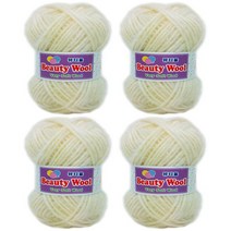 뷰티울 털 뜨개실 80g x 4p, 251 아이보리, 4개