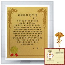 럭키심볼 크리스탈 감사패 8G 아버지의 헌신상 + 24K골드 카네이션 전자파 스티커