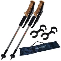 캠프닉 두랄루민 6061 3단 파워 등산스틱 세트 CN-3000PS, 실버, 1세트