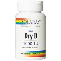 솔라레이 드라이 비타민 D 1000lU 베지테리안 캡슐, 60개입, 1개