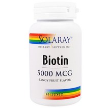 솔라레이 비오틴 5000mcg 탠지 프루트 로젠지, 60개입, 1개