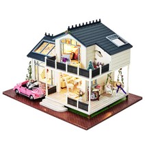 프라임위너스 DIY 미니어처 풀하우스 키트 프로방스 2층집, 혼합 색상