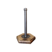 IN PIPE 원목 스탠드 육각 원형타올걸이 - JSK952, 고무나무  엔틱, 1개