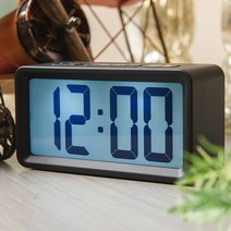 오리엔트 LCD 심플 스마트 디지털탁상시계, 블랙