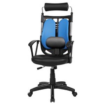 체어클럽 골드백 680 듀얼요추형 인조가죽 학생/사무용 의자, 블루