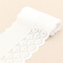 코하스아이디 러버블 패턴 면자수레이스 180cm, 화이트, 1개입