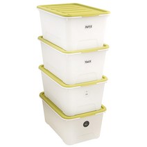 가쯔 멀티블럭 리빙박스 56L, 그린, 4개