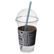 커피촌 92파이 PET컵 16oz 100p + 돔뚜껑 100p + 화이트라떼 홀더 100p + 혼합빨대 100p 4종 세트, 1세트, 470ml