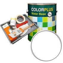 [페인트통4l] 노루페인트 컬러플러스 페인트 4L + 도구세트, 1세트, 퓨어화이트