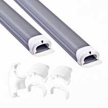 DECLU 케이블데코 플러스 2M 디자인 전선몰딩 풀패키지 세트 더블사이즈, 진회색, 흰색캡