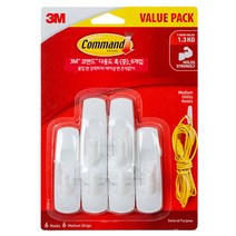 3M 코맨드 다용도훅 중형 6개, 1개
