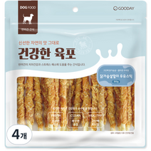 굿데이 강아지 건강한 육포 우유스틱 껌 300g, 닭가슴살 + 우유 혼합맛, 4개