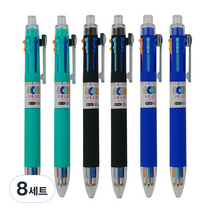 미소로 6색 소프트볼펜 0.7mm 2037 3종, 민트, 블루, 블랙, 8세트