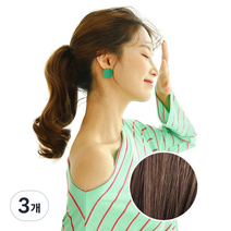 가발매니아 올림머리 포니테일 가발 2초포니 러플, 투톤브라운, 3개