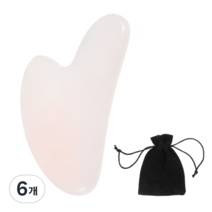 탐사 로즈쿼츠 괄사 마사지 스톤 + 보관 파우치, 6개