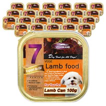 베게브랜드 반려견 사각 양고기캔 100g, 24개, 양고기맛