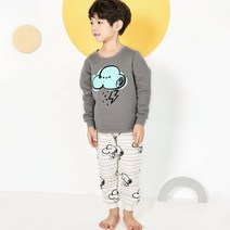 유니프랜드 아동용 구름 보온내의 실내복 상하세트