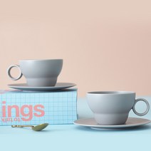 보울보울 볼볼빈티지 2인조 커피잔 세트, 애쉬그레이, 2세트