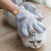 아리코 DrMini 양이 & 아지 마사지 & 목욕 & 털관리 다기능 브러시 장갑, 그레이, 1개