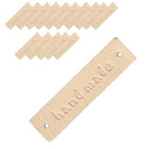 동대문단추왕 천연가죽 핸드메이드라벨 40*10mm, 베이지, 16개입