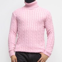 리셋 남성용 꽈배기 폴라 니트