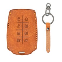 차모아 가죽 스마트키케이스 더올뉴제네시스 G80 GV80, 탄+흑니켈사틴, MH135