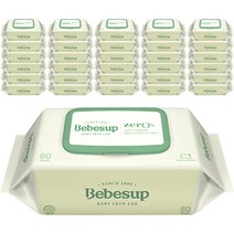 베베숲 저자극 제로 물티슈 캡형, 80매, 50팩