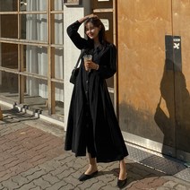 화이트폭스 페미닌브이넥롱원피스