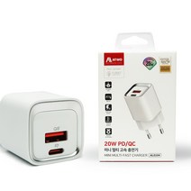 에이투 20W 2포트 고속 USB C타입 QC 3.0 PD 멀티 충전기 어댑터 AL0104, 1개