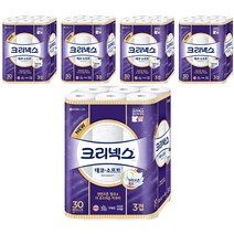 크리넥스 3겹 데코 & 소프트 화장지 27m, 30롤, 5개
