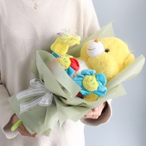 모리앤 케어베어 홀로그램 인형 꽃다발   조명 세트, 옐로우