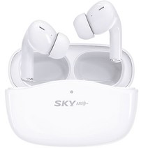 SKY 핏 ANC S2 Wave 노이즈캔슬링 무선 블루투스 이어폰, 화이트 + 화이트, SKY-ANC-S2