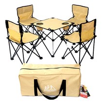 맥스메가다인 캠핑테이블+옐로우 의자4개 세트, 옐로우(테이블)