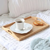 하버 원목 핸들 트레이, 내추럴