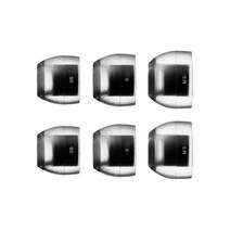 아즈라 크리스탈 스탠다드 액상실리콘 LSR 호환 이어팁 SS + S + MS 세트, Clear Gray
