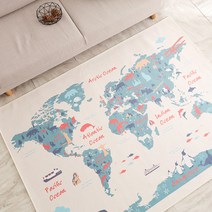 라뽐므 세계 지도 키즈 러그