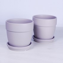 도시정원 팽이 칼라 도자기 화분 2p 세트, 코코아